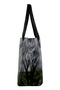 Women's Vegan Leather Gray Shoulder Bag - the Night Is Dark Design - 4