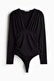Draped V-neck thong body - 4