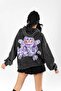 Washed y2K Gengar Back Printed Oversize Unisex Smoked Hoodie - 8