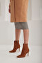 Darker Tan Suede 8 cm Women's Boots & Bootie, Heeled Boots Suede - 2