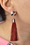 Asymmetrical Design Figured Tasseled Long Gold Earrings