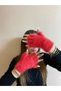 Red Bearded Yarn Mohair Fingers Cut Out Gloves - Fingerless Gloves - Gift New Year New Year - 3