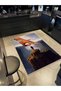 Özge Collection Artistic Design Hand Detailed Lonely Man at the Summit Woven Base Decorative Carpet Ozge02 - 3