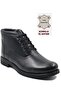 Men's Black Genuine Leather Zippered Lace-Up Fur Lined Anti-Slip Sole Classic Daily Boots 1984 - 2