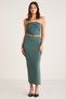 Madison Women's Slim Fit Tight-Fitting Knitted Green Skirt with Slit Detail and Elastic Waist - 5