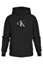 Distressed Monologo Hoodie Men's Black Sweatshirt J30J326875-Beh - 6