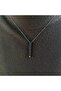 Men's Silver & Black 60cm Long, Stick Steel Necklace - 6