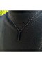 Men's Silver & Black 60cm Long, Stick Steel Necklace - 8