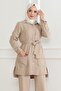 Button Detailed Suit Beige 19223 - 2