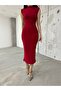 Women's Zero Sleeve Shoulder and Waist Draped Midi Dress - 3
