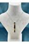 Men's Silver & Black 60cm Long, Stick Steel Necklace
