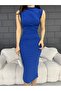 Women's Ruched/Draped Sleeveless Midi Bodycon Dress