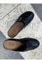Black Outer Material Skin Leather Orthopedic and Slip-Resistant Sole Closed-Front Women's Slippers - 3