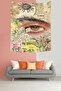 Eye Look Themed Floral Vintge Pattern Stain Resistant Fabric Wall Cover Wall Tapestry Tapestry - 2
