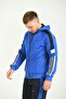 Striped Sleeves Hooded Scuba Blue Men's Tracksuit - 6
