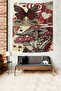 Doomed Love Burgundy Mushroom Pattern Stain Resistant Fabric Wall Drape Wall Tapestry Tapestry
