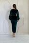 Sequin Sequined Velvet Dress with Slit Detail - 4