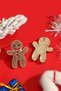 Christmas Gingerbread Figured Zircon Fitted Stone Stud Earrings - 2