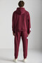 Ashbourne Men's Oversize Kangaroo Pocket Sleeve Label Detailed Organic Cotton Claret Red Tracksuit Set - 7