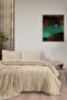 Double Beige Jacquard Pattern Cotton Pique 220X240 cm / 4 Seasons