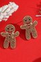 Christmas Gingerbread Figured Zircon Fitted Stone Stud Earrings - 8
