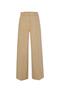 Camel Pleated Wide Leg Long Trousers