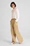 Camel Pleated Wide Leg Long Trousers - 6