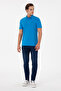 Men's Regular Fit Polo Neck Cobalt Blue Basic T-Shirt 50284641-Vr045 - 4