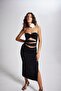 Removable Floral Detailed Maxi Roza Dress Black - 4