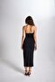 Removable Floral Detailed Maxi Roza Dress Black - 5