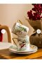 White Printed 2-Person Porcelain Coffee Cup Set 90 ml - 2