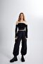Elasticized Parachute Trousers with Adjustable Waist and Leg Legs Black - 7