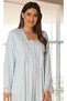 Women's Blue Dressing Gown Pregnant Maternity Nightgown Set