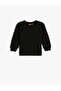 Basic Sweatshirt Textured Crew Neck Cotton