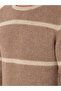 Beige Regular Fit Wool Blend Crew Neck Knitwear Sweater 50291911-Vr011 - 7