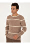 Beige Regular Fit Wool Blend Crew Neck Knitwear Sweater 50291911-Vr011 - 3