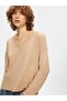 Knitwear Turtleneck Long Sleeve Cream Sweater - 4