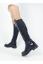 Patent Leather Black Color Women's Boots with Back Diver Material Zipper - 4