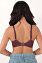 Women's Plum Thick Strap Underwire Lace Minimizer Full Coverage Bra 4676002-Camilia - 6
