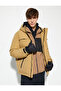 Snow Coat Hooded Label Detailed Zippered Double Pocket - 3