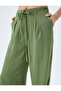 Wide Leg Pants Buttoned Waist Laced Regular Waist - 5