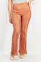 Women Flare Textured Pants, Rust