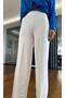 White High Waist Wide Cut Trousers - 3