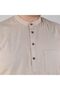 Hakim Collar Linen Look Anti-Sweat 100% Cotton Aksa Long Sleeve Shirt - Beige - 2