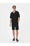 Fabric Shorts Bermuda Chino Slim Fit Buttoned Pockets Folded Hem - 2