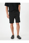 Fabric Shorts Bermuda Chino Slim Fit Buttoned Pockets Folded Hem - 3