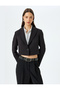 Double Breasted Crop Blazer Jacket - 3