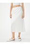 Midi Satin Skirt Normal Waist - 3