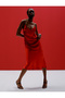 Long Satin Evening Dress with V-Neck and Crossed Rhinestone Straps