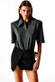 Anina Polo Neck Padded Bodysuit (Grey) - 3